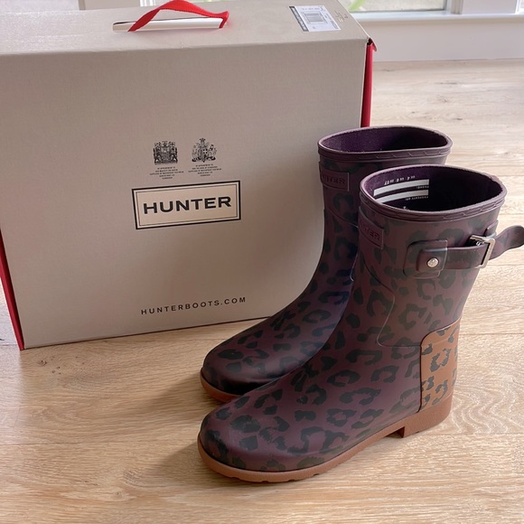 Hunter Original Refined Short Hybrid Print Waterproof Rainboot NWT - Picture 3 of 7